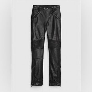 GAP Mid Rise Vegan Leather Moto Vintage Slim Pants 772446